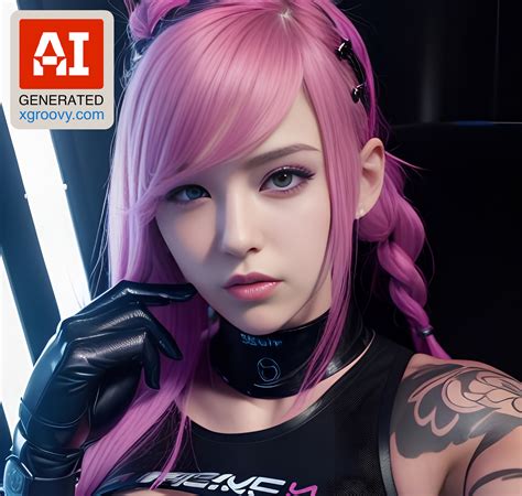 She Flaunted Her Perfect Body In Cyberpunk Lingerie Pink Pigtails Bouncing In The Dark Club