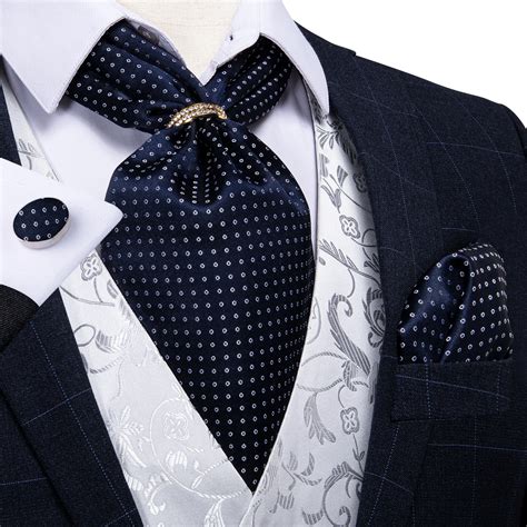 Cravat Handkerchief Set Ascot Ties Men Silk Silk Handkerchief Set