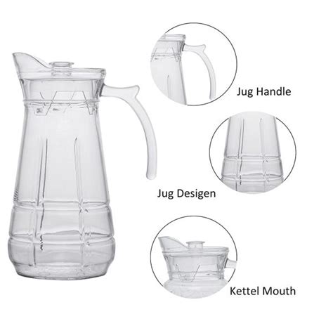 Cracker Transparent Hot Water Pitcher Glass Jug Milk Carafe With Lid