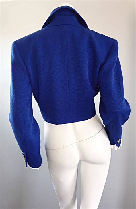 Vintage Yves Saint Laurent Rive Gauche Electric Royal Blue Cropped