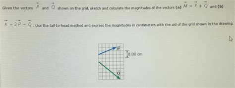 Solved Given The Vectors P And Q Shown On The Grid Sketch Chegg