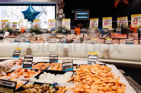 Supermarket Fish Counter Stock Image Colourbox