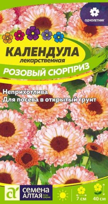 Календула Розовый Сюрприз Махровая (0,5г) - Семена Алтая купить по цене ...
