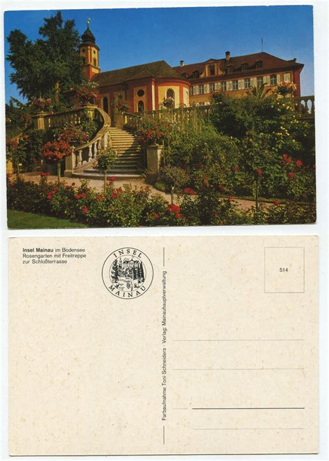 17141 Insel Mainau Rosengarten Mit Freitreppe Alte Ansichtskarte