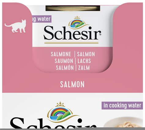 Schesir Comida Húmeda de Salmón al Natural para Gatos