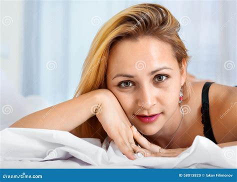 Closeup Of Sensual Woman With Lingerie Stock Photo Image Of Happy Lady 58013820
