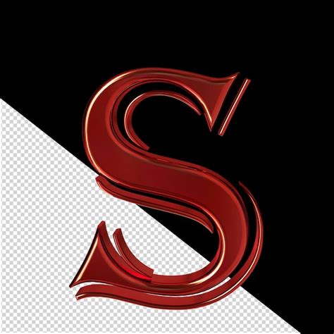 Premium PSD | Red symbol front view letter s