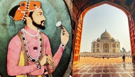 Shah Jahan And Mumtaz Mahal With Taj Mahal