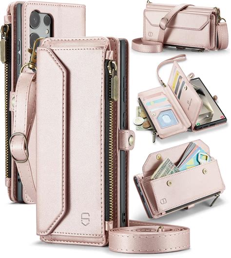 Strapurs Crossbody Wallet Case Compatible With Samsung Galaxy S24 Ultra 5g Rfid