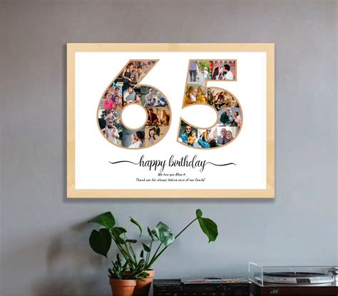 65th Birthday T 65th Photo Collage 65th Anniversary Etsy