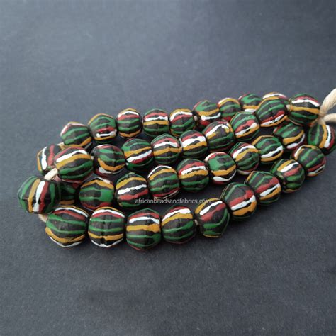 Colourful African King Beads Krobo Ghana Recycled Glassbi Cones Mm