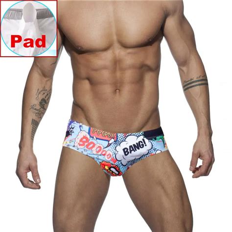 Gay Padded Swimwear Men Swimming Trunks Briefs Swimsuit Mens Sexy Pouch