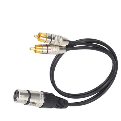 1 cble XLR femelle vers double RCA mle Répartiteur Audio 1 prise XLR