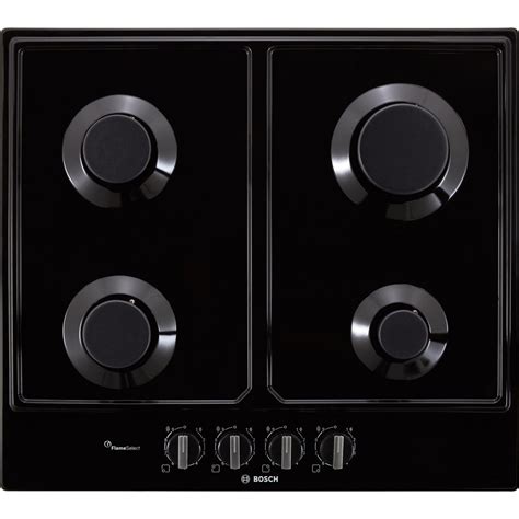 Bosch PCP6A6B90 Series 6 Built In 58cm 4 Burners Black Gas Hob ...