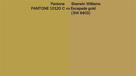 Pantone 10120 C Vs Sherwin Williams Escapade Gold Sw 6403 Side By