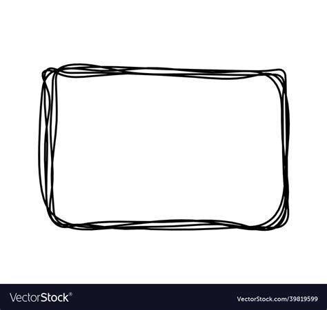 Abstract rectangle as line drawing on white Vector Image