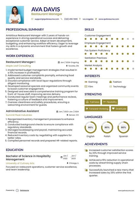 10+ Restaurant Manager Resume Samples & Templates for 2025