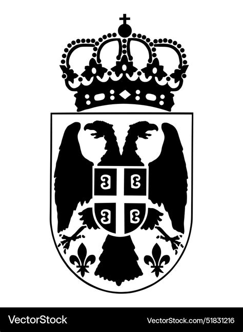 Serbia Coat Of Arms Silhouette Royalty Free Vector Image