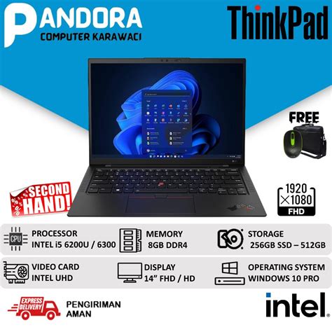 Jual LAPTOP MURAH LENOVO THINKPAD X1 CARBON I5 8GB 512GB SSD FULL HD