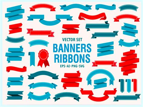 Vector Ribbon Banners Big Set SVG PNG EPS Al Banner Svg Bundle - Etsy