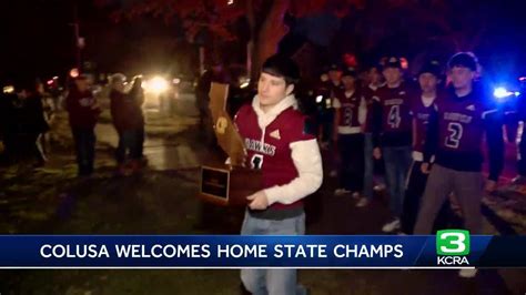 Colusa Welcomes Home Football Team After Winning State Championship