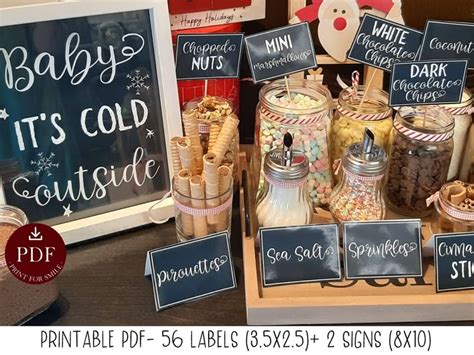 Hot Cocoa Bar Sign Labels PRINTABLE Kit Etsy Hot Cocoa Bar Sign Hot Chocolate Bar Labels