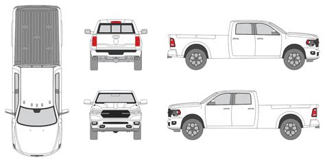 Dodge Ram 2500 Laramie 2021 Truck Wrap Template