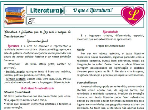 O Que É Literatura Resumo - O que é literatura – Resumo + Simulado – Lição Prática