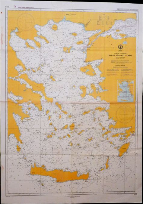 Nautical Chart Saros Gulf Crete Dardanelles Turkey Greece 1994