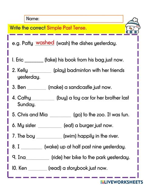 Free Simple Past Worksheet Download Free Simple Past Worksheet Png