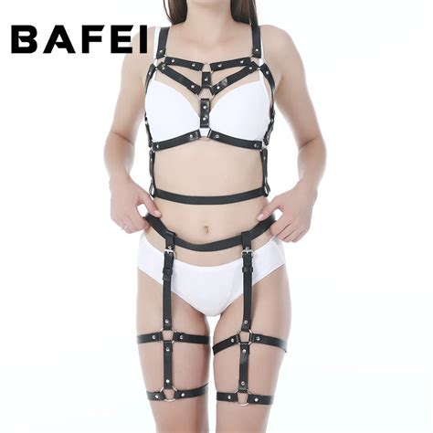 Bafei Sexy Leather Harness Women Full Body Harness Lingerie Cage