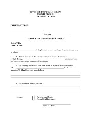 Fillable Online Affidavit For Service By Publication Fax Email