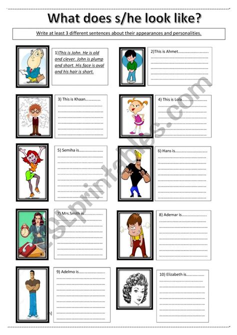 PERSONALITY AND APPEARANCE - ESL worksheet by nimatab 