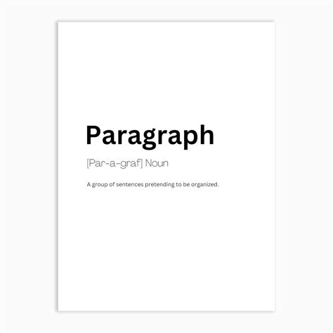 Paragraph Definition Meaning Art Print by Kaigozen - Fy 