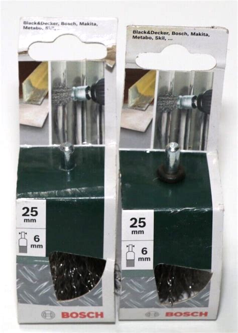 Bosch 2609256538 DIY Pinselbürste Gezopfter Draht ø 25 mm 6 mm 2er