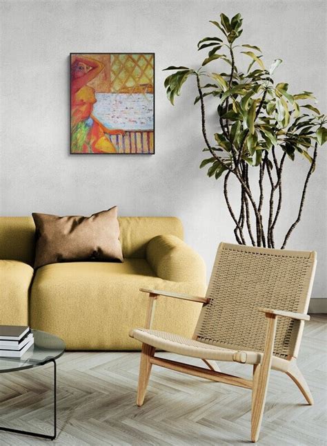 Female Naked Oil Painting On Canvas Orange Portrait Oil Painting Female Silhouette Art Work