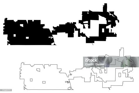 centennial city colorado map vector illustration scribble sketch city