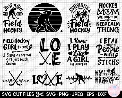 Field Hockey Svg Bundle Cut File Cricut Cutting File Field Hockey Png