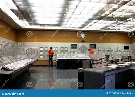 People Inside The Control Room Of The Atomic Power Editorial Stock