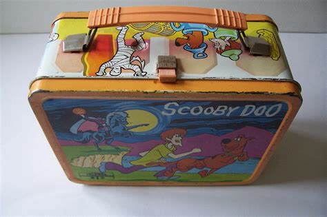 Vintage 1973 SCOOBY DOO Lunch box RARE ORANGE RIM VERY NICE CLEAN BRIGHT SHINEY | #2095040378