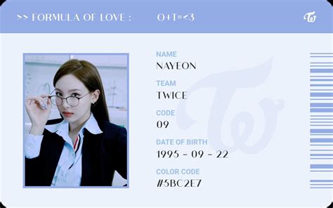 Birth Colors Nayeon Twice Homescreen Photo Cards Color Coding