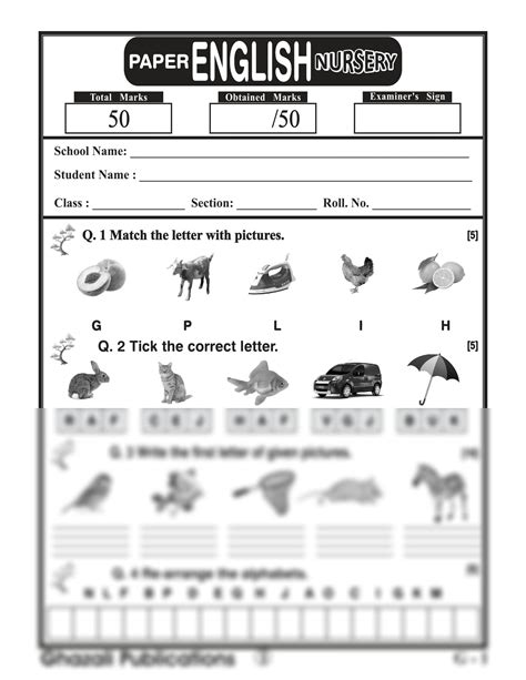 Solution English Question Paper For Nursery Class Studypool