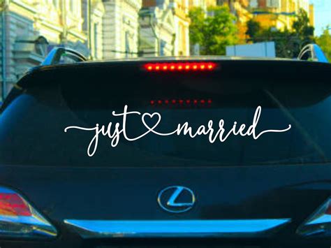 Just Married Car Decal Wedding T Wall Decal T For Newlyweds