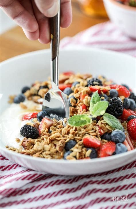 Yogurt With Granola Berries And Honey Delicious And Easy Breakfast