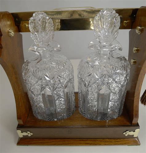 Antique English Tantalus Exceptional Cut Crystal Oval Decanters Circa 1890 At 1stdibs