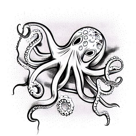 Realistic Octopus Tattoo Drawing