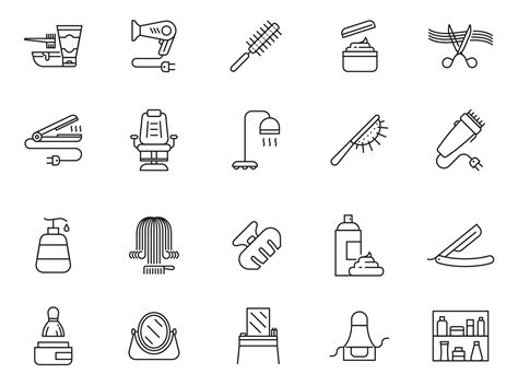 20 Hair Salon Vector Icons Part 01