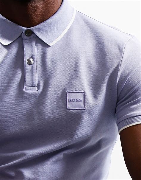 Boss Passertip Polo Shirt Light Pastel Purple Terraces Menswear