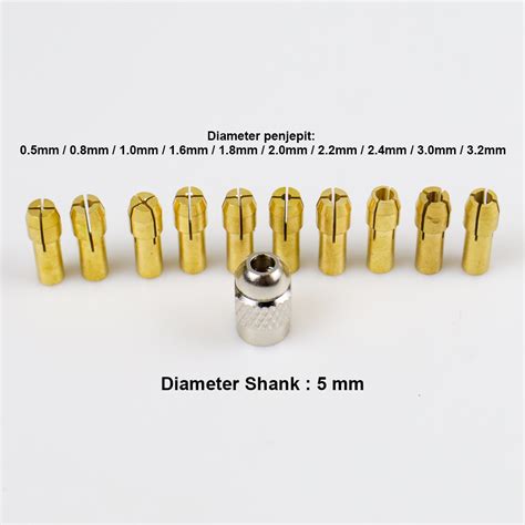 Taffware Chuck Mata Bor Drill Brass Collet Pcs Dmpj Golden