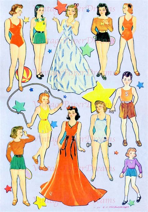 Vintage Paper Doll Printable Pdf Sister Nurse Paper Dolls 40s 1940s